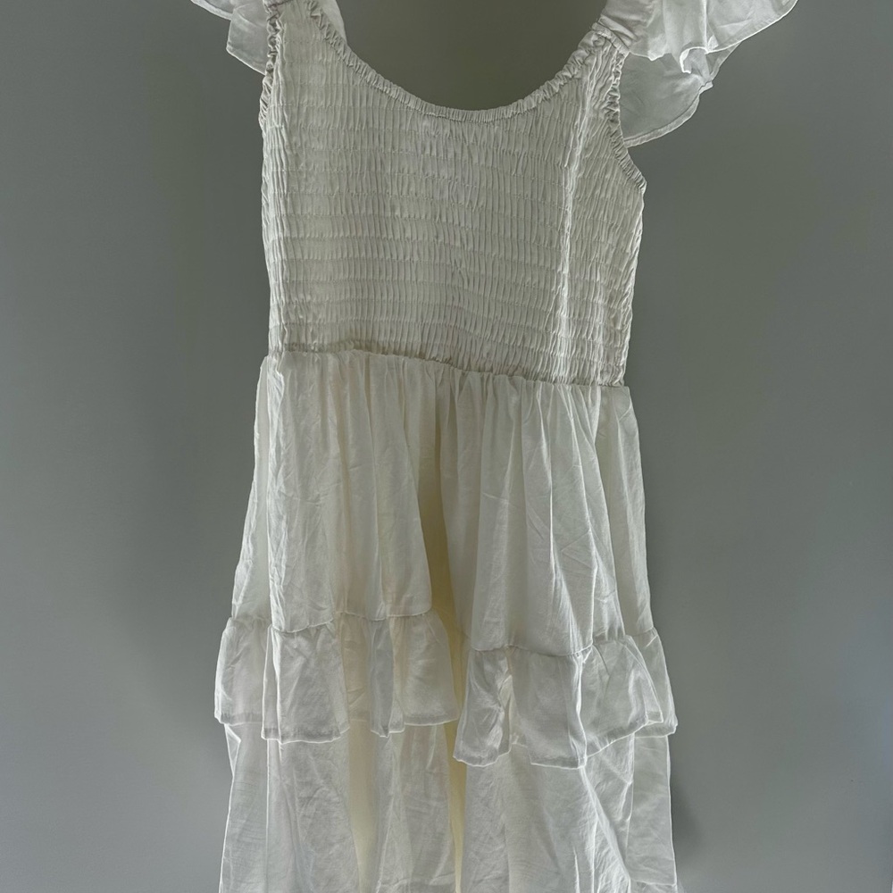 Elegant White Ruffled Dress